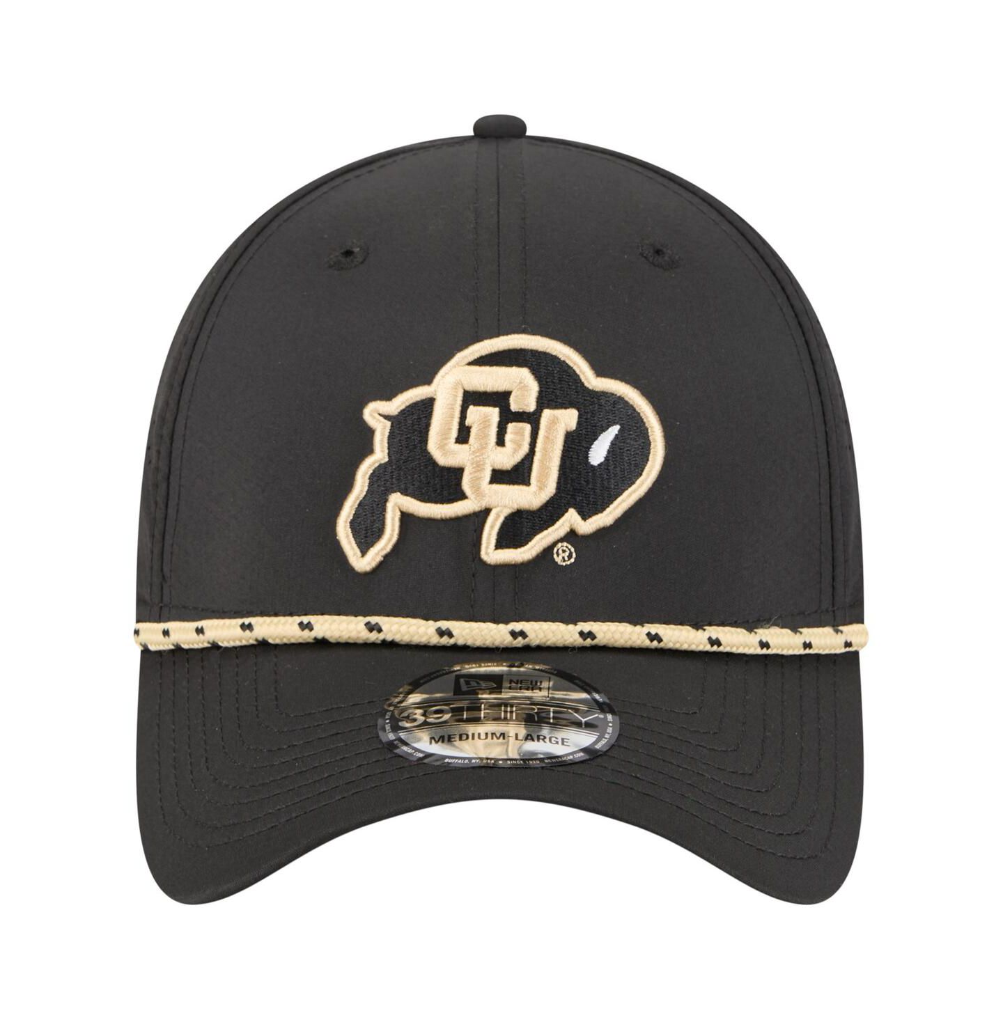 Мужская кепка New Era Black Colorado Buffaloes Rope 39THIRTY Flex Hat — фото 4