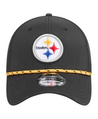 Men's Black Pittsburgh Steelers Perforated 39THIRTY Flex Hat