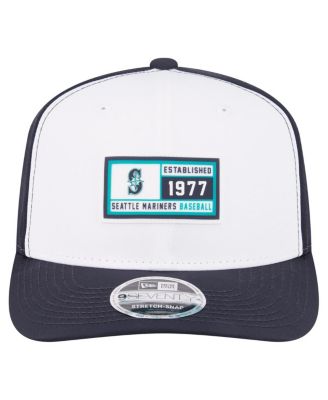 Men's White/Navy Seattle Mariners Established Patch 9SEVENTY Adjustable Hat