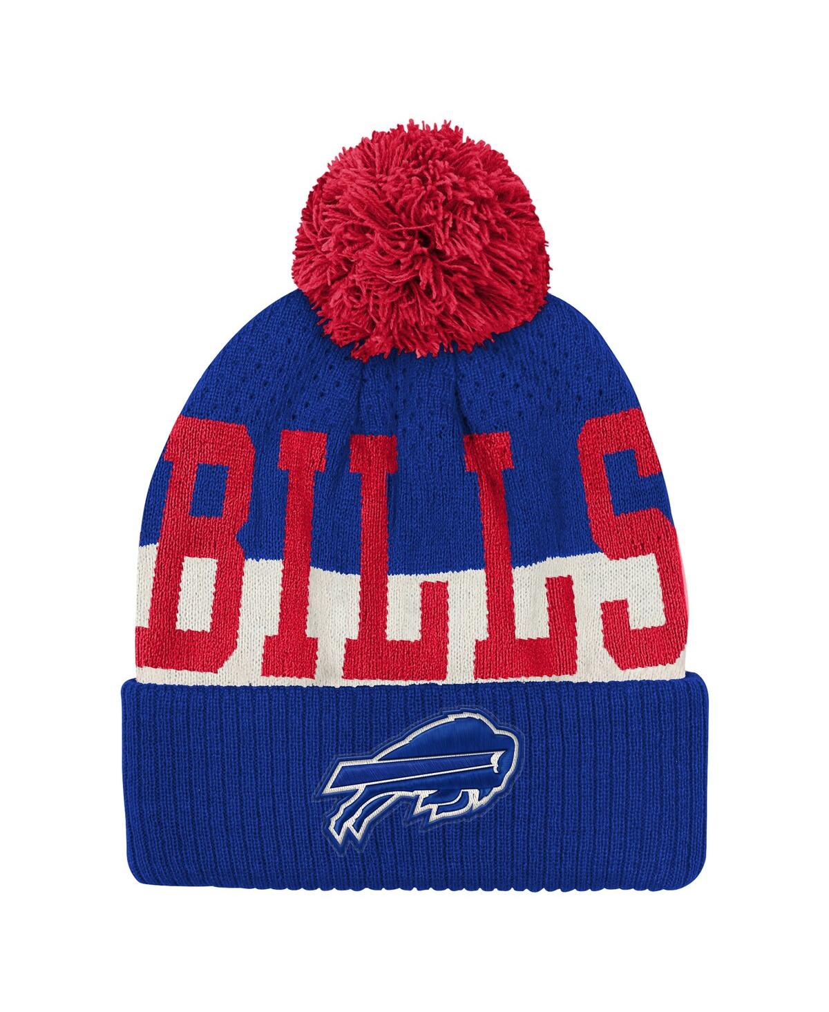Outerstuff Big Boys And Girls Royal Buffalo Bills Modern Fan Cuffed With Pom Knit Hat In Blue