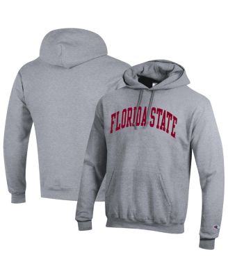 Champion - Men's Heather Gray Florida State Seminoles Basic Arch Fleece Pullover Hoodie