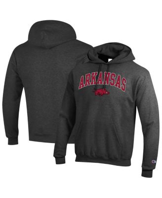 Champion - Men's Charcoal Arkansas Razorbacks Arched Logo Fleece Pullover Hoodie