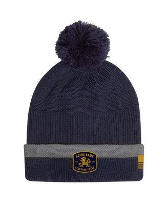 Under Armour - Men's Navy Notre Dame Fighting Irish Freedom Collection Cuffed Knit with Pom Hat