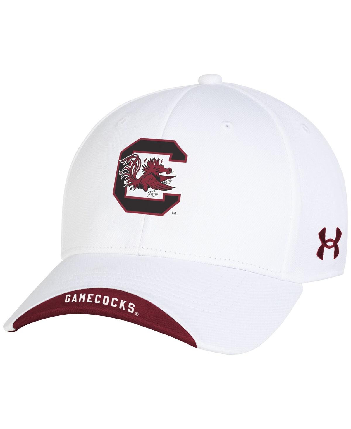 Under Armour Men's White South Carolina Gamecocks Sideline Blitzing Accent Adjustable Hat In White