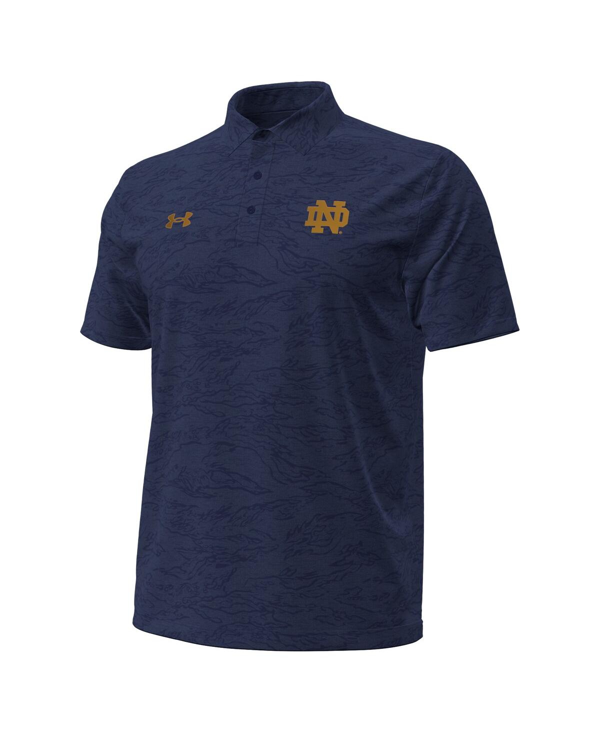 Under Armour Men's Navy Notre Dame Fighting Irish Drive Camo Jacquard Polo Shirt In Blue