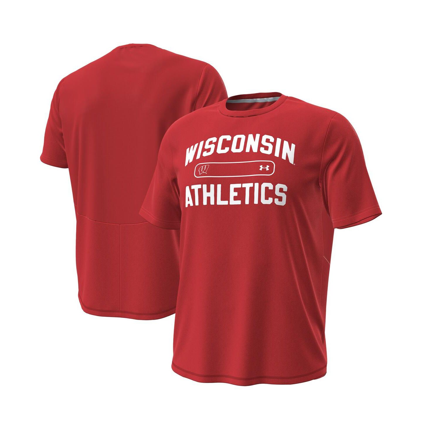 Мужская футболка Under Armour Red Wisconsin Badgers Sideline Knockout — фото 1