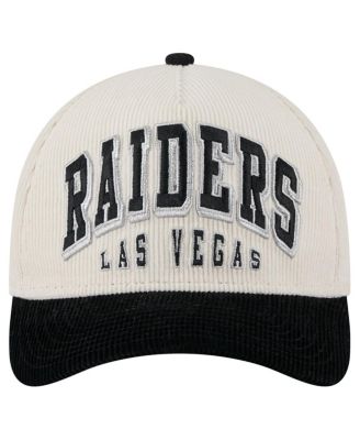 Men's Cream/Black Las Vegas Raiders Two-Tone Sided Corduroy 9FORTY A-Frame Adjustable Hat
