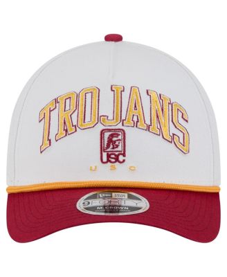Men's White/Cardinal USC Trojans Arch Two-Tone Rope 9FORTY A-Frame M-Crown Adjustable Hat