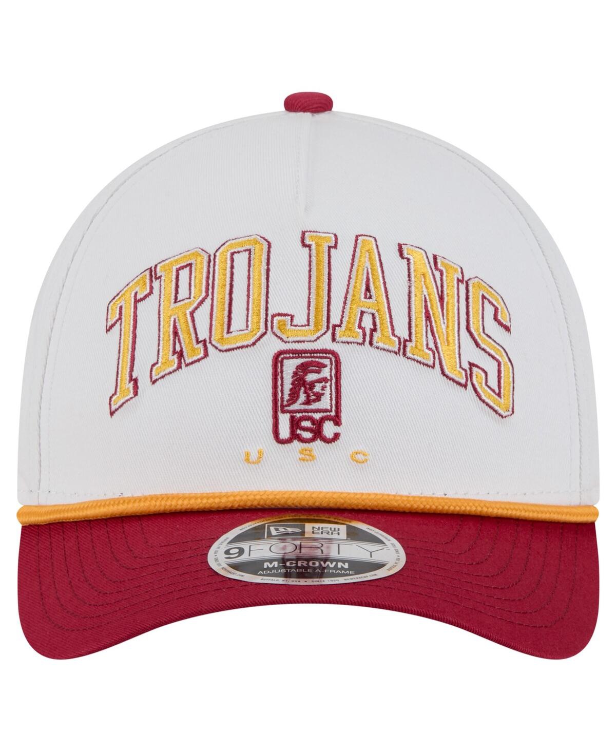 New Era Men's White/cardinal Usc Trojans Arch Two-tone Rope 9forty A-frame M-crown Adjustable Hat In Multi