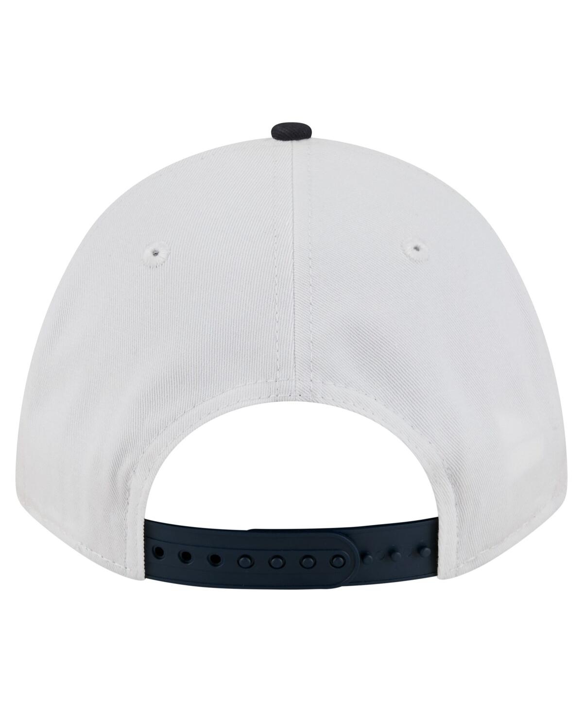 New Era Men's White/navy West Virginia Mountaineers Arch Two-tone Rope 9forty A-frame M-crown Adjustable Hat In White