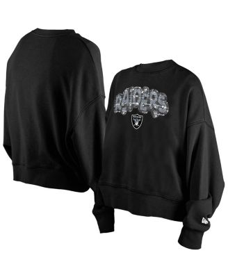 New Era - Girl's Black Las Vegas Raiders Flip Sequin Sweatshirt