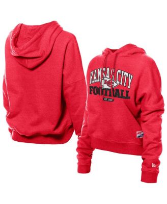 New Era - Women's Red Kansas City Chiefs Throwback Boxy Hoodie Sweatshirt