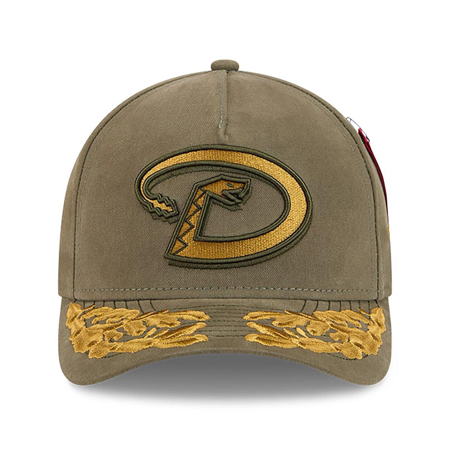 Мужская кепка New Era Olive Arizona Diamondbacks A-Frame 9FORTY Adjustable Hat — фото 3