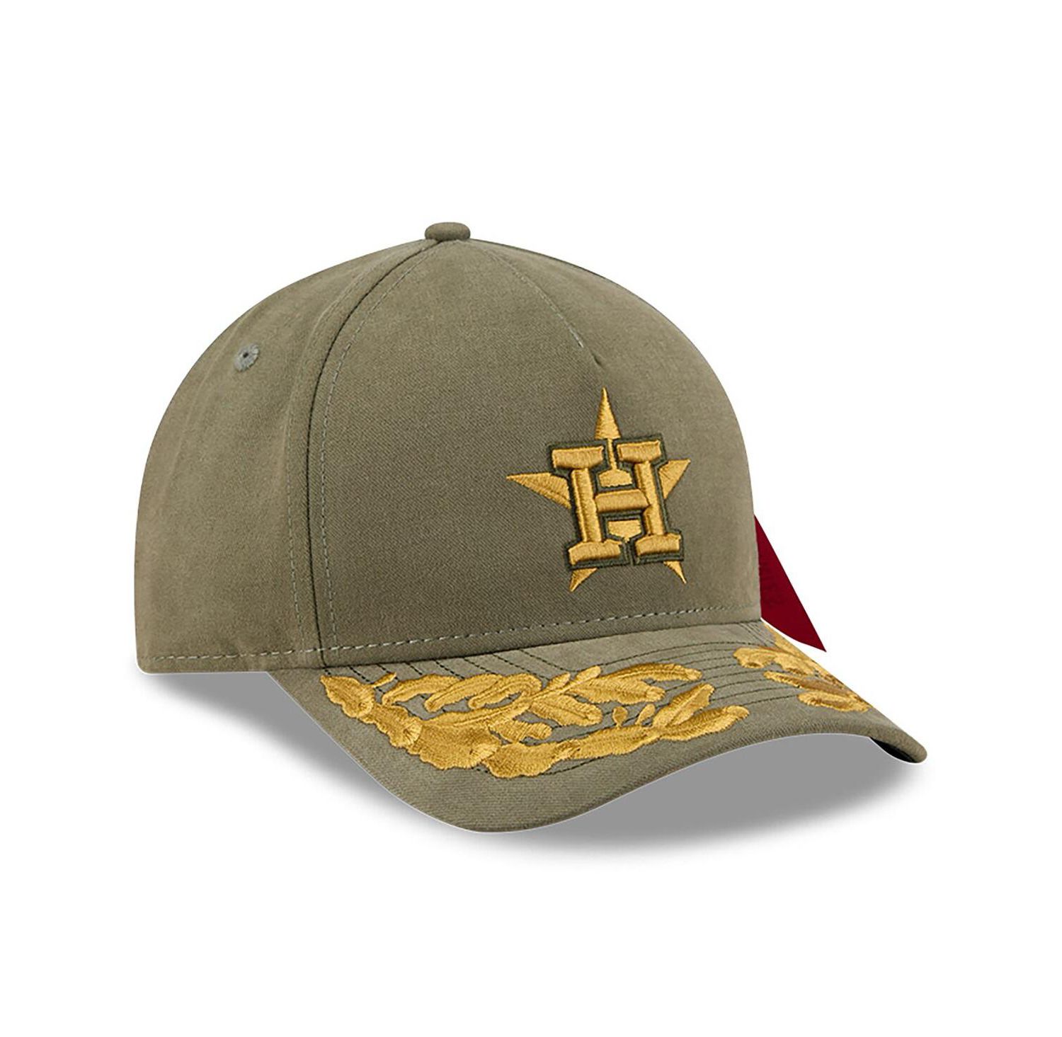 Men's Olive Houston Astros A-Frame 9FORTY Adjustable Hat