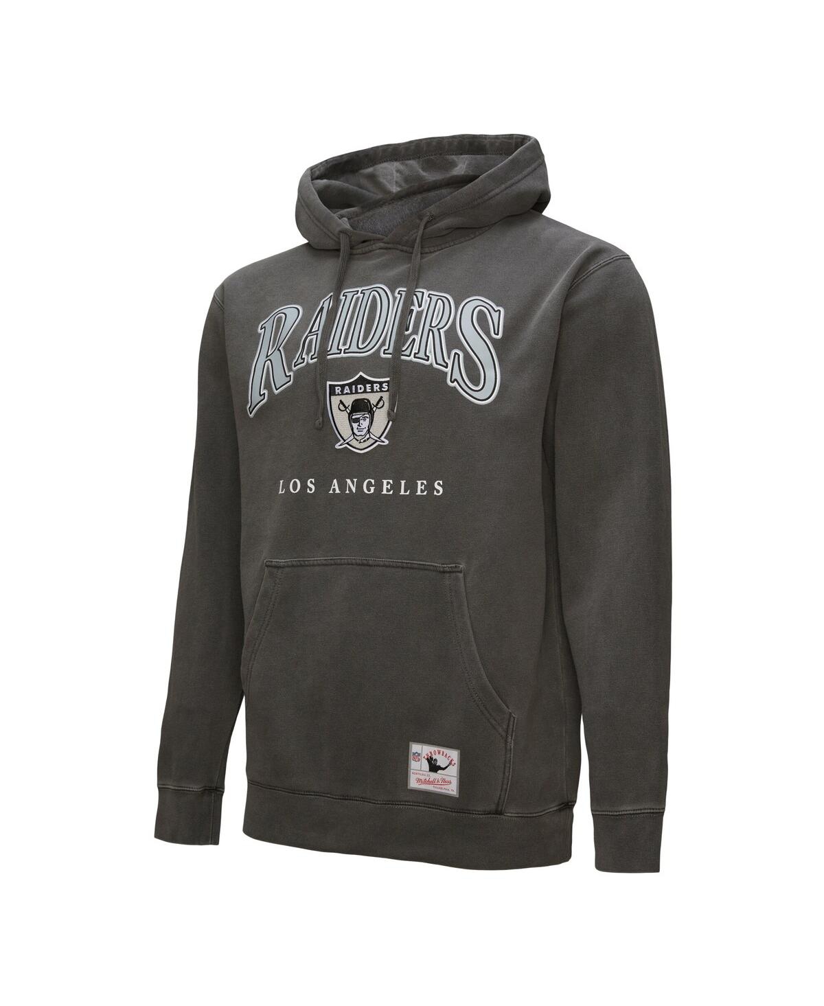 Mitchell & Ness Gray Los Angeles Raiders Slot Pullover Hoodie In Black