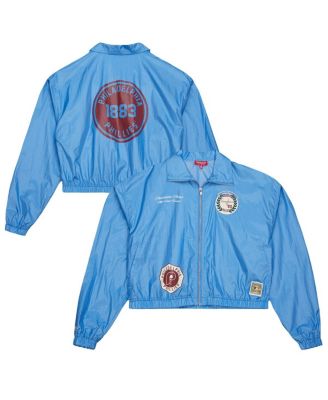 Mitchell & Ness - Women's Blue Philadelphia Phillies Nylon Cropped Full-Zip Jacket
