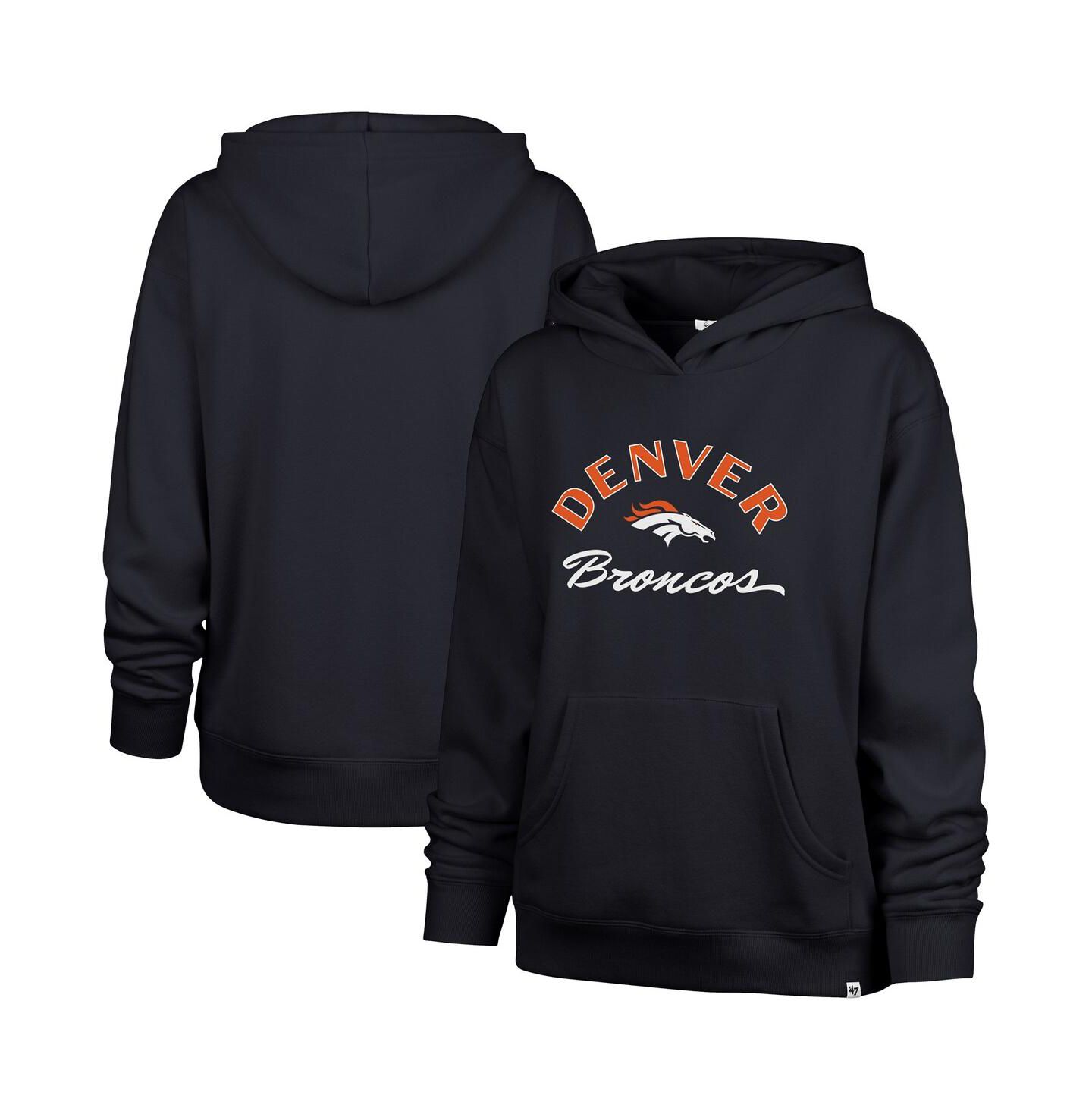 Женское худи '47 Brand Navy Denver Broncos Whirlwind Naomi Pullover — фото 1