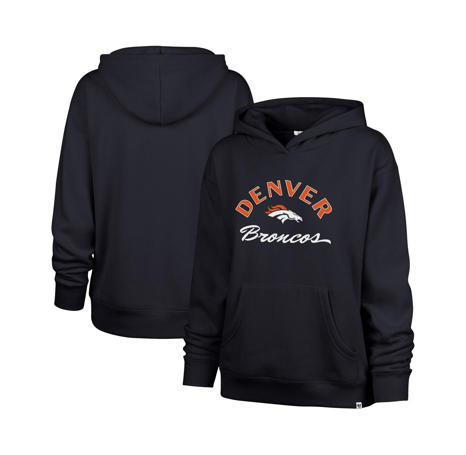 Women's Navy Denver Broncos Whirlwind Naomi Pullover Hoodie