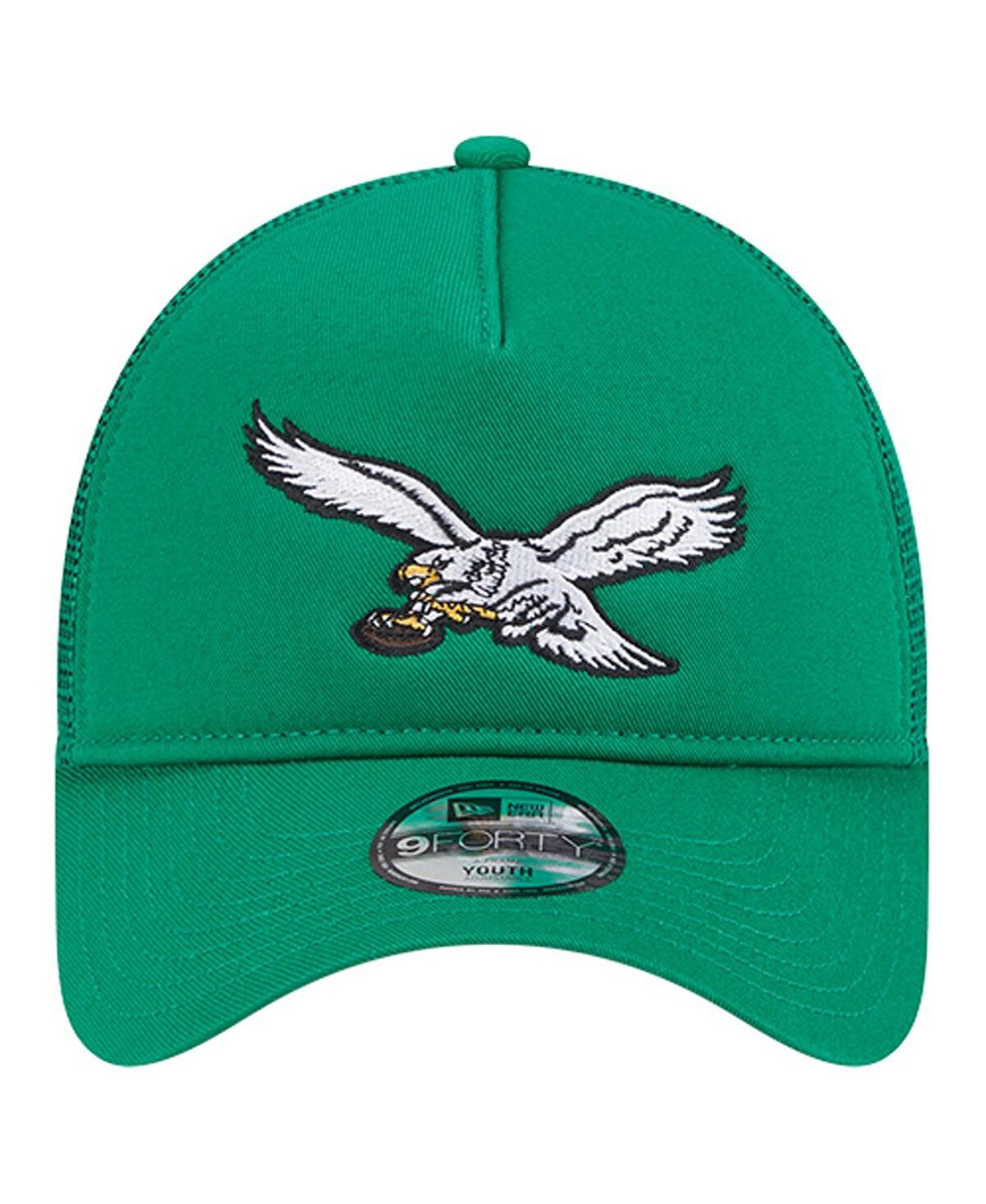 New Era Preschool Kelly Green Philadelphia Eagles Main A-frame 9forty Adjustable Hat In Gray