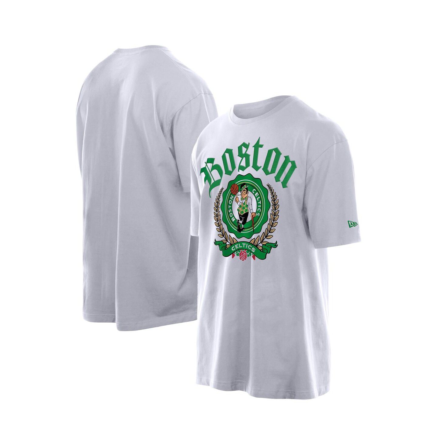 Мужская футболка New Era White Boston Celtics Throwback Prep Oversized — фото 1
