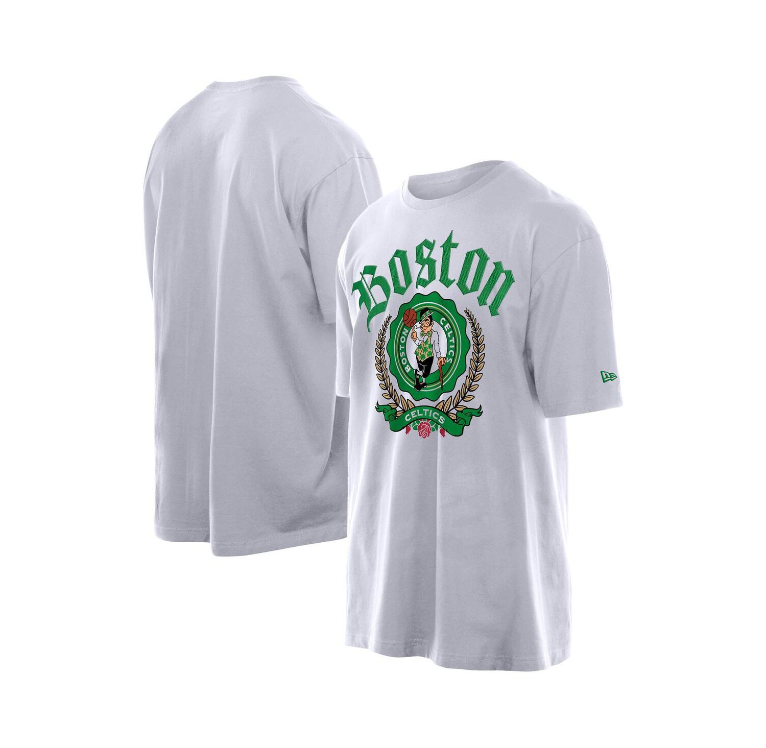 Men's White Boston Celtics Throwback Prep Oversized T-Shirt