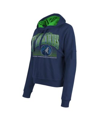 Women's Navy Minnesota Timberwolves Boxy Pullover Hoodie