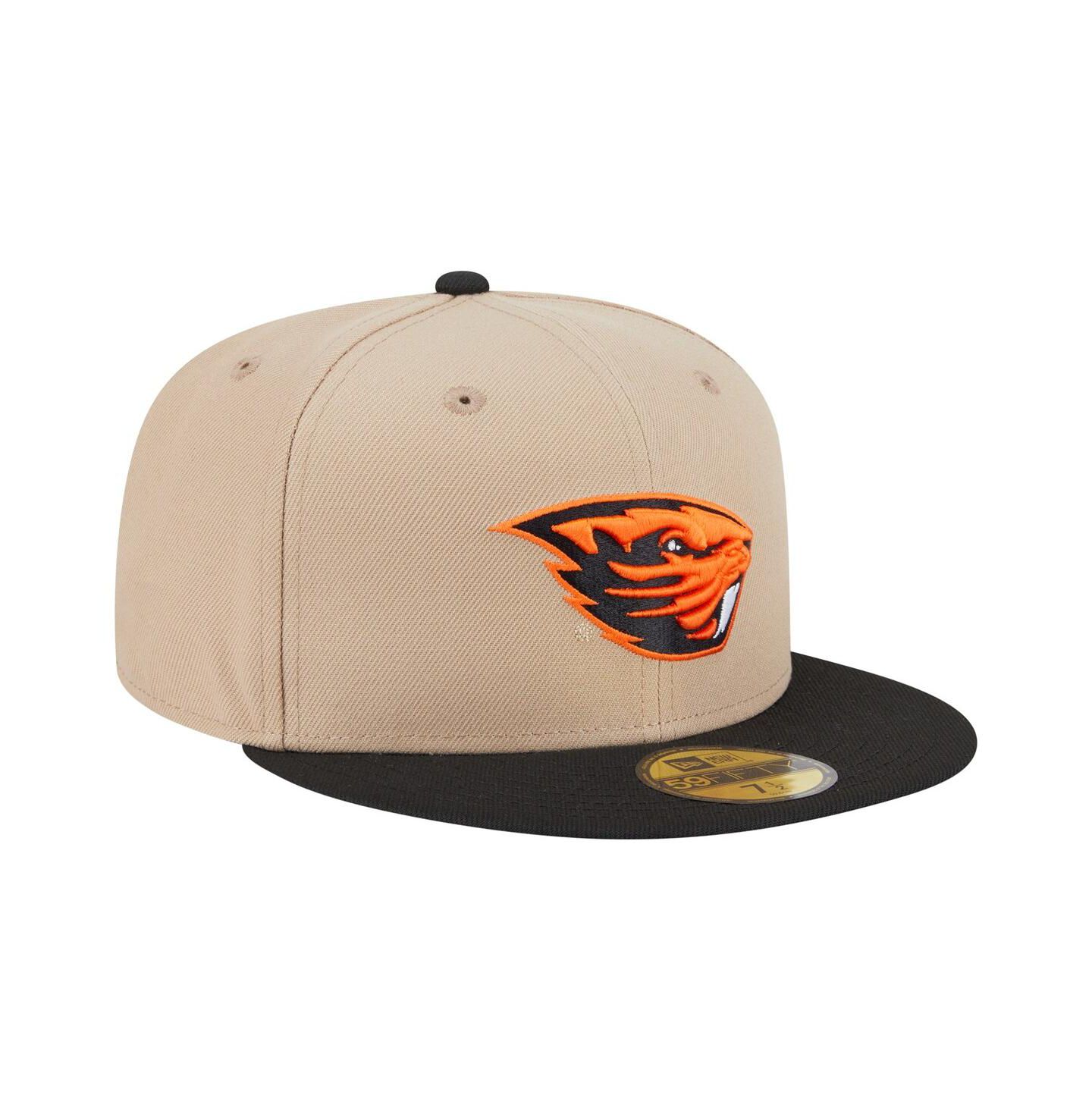 Мужская кепка New Era Khaki Oregon State Beavers Two-Tone 59FIFTY Fitted Hat — фото 3