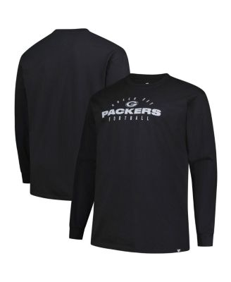 Fanatics - Men's Black Green Bay Packers Big Tall Coverage Scheme Long Sleeve T-Shirt