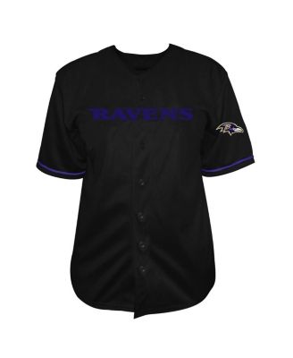 Men's Lamar Jackson Black Baltimore Ravens Big Tall Baseball Button-Up Shirt