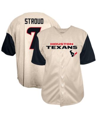 Fanatics - Men's C.J. Stroud Cream Houston Texans Big Tall Baseball Button-Up Shirt