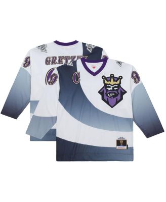 Mitchell & Ness - Men's Wayne Gretzky White Los Angeles Kings Big Tall 1995-96 Blue Line 2.0 Jersey