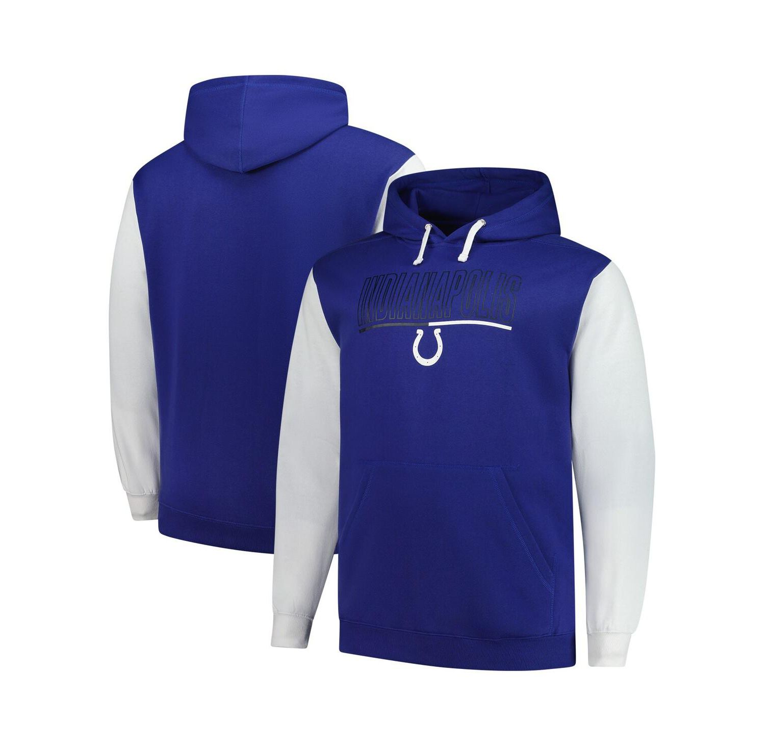 Men's Royal Indianapolis Colts Big & Tall Outline Pullover Hoodie