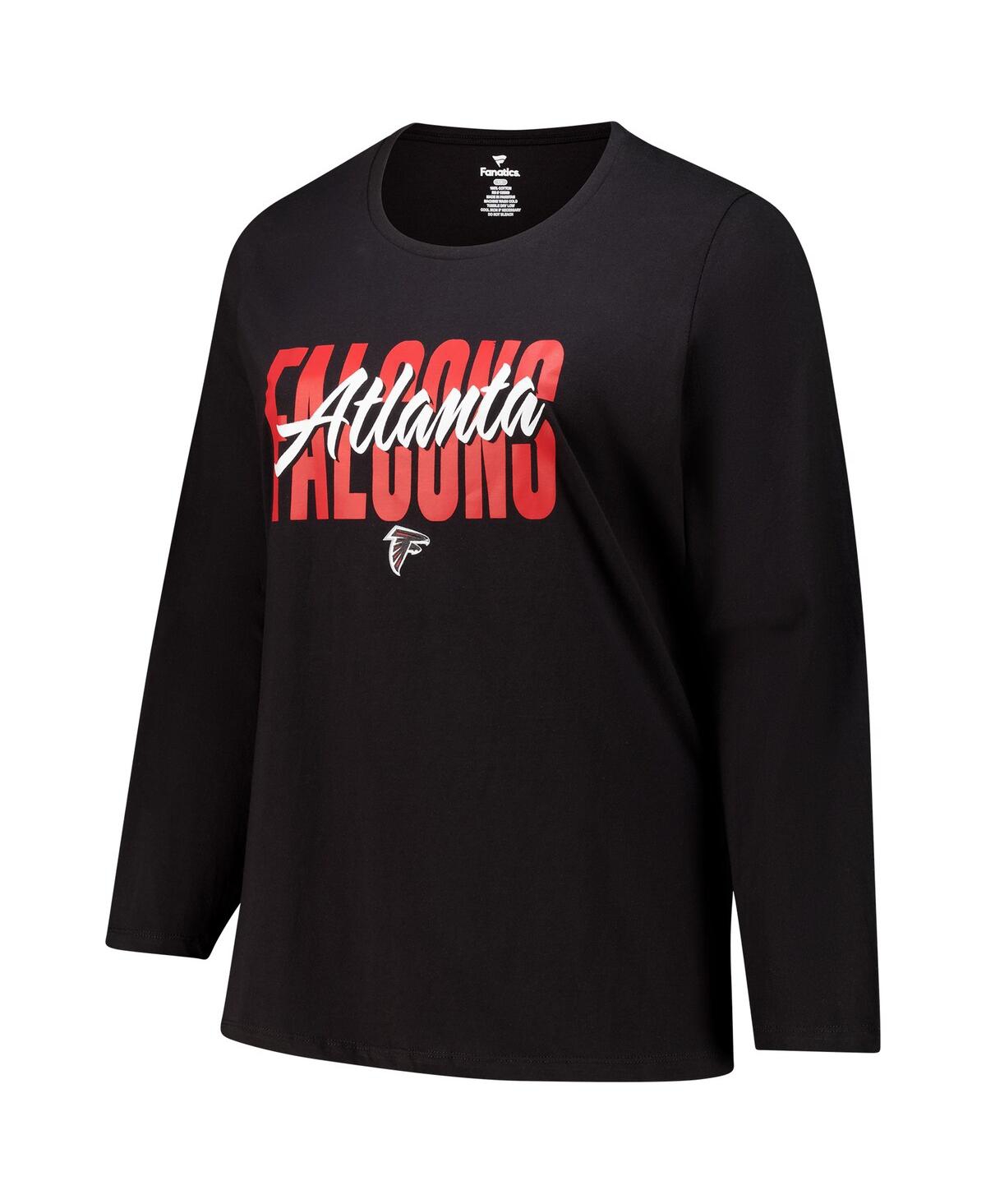 Fanatics Women's Black Atlanta Falcons Long Sleeve Scoop Neck T-shirt In Black