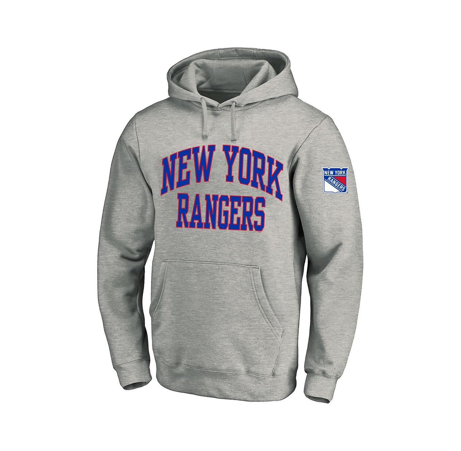 Men's Heather Gray New York Rangers Big & Tall Fleece Pullover Hoodie