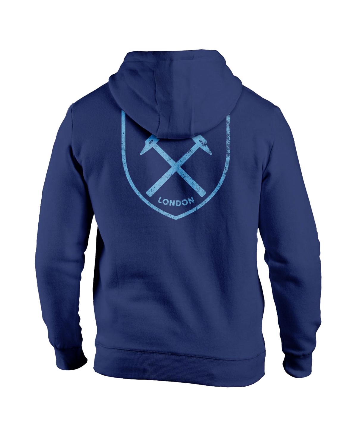 1863fc Men's Navy West Ham United Wordmark Fleece Pullover Hoodie In Blue