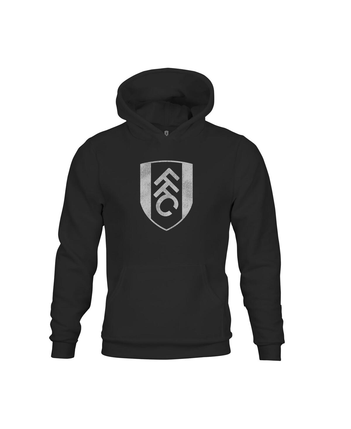 1863fc Big Boys And Girls Black Fulham Mono Badge Fleece Pullover Hoodie In Black