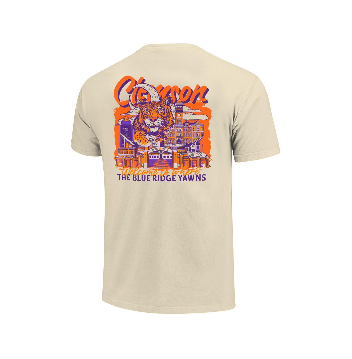Мужская футболка Image One Natural Clemson Tigers Comfort Colors Hand-Drawn Campus Stack — фото 2