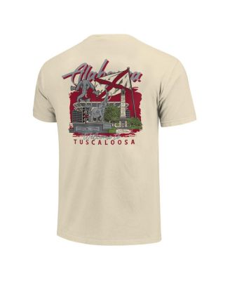 Men's Natural Alabama Crimson Tide Comfort Colors Hand-Drawn Campus Stack T-Shirt
