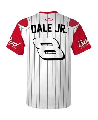 Men's White Dale Earnhardt Jr. Budweiser Baseball Uniform T-Shirt