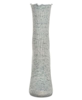 Women's Vintage Ribbed Multi-Flecked Lettuce Edge Crew Sock