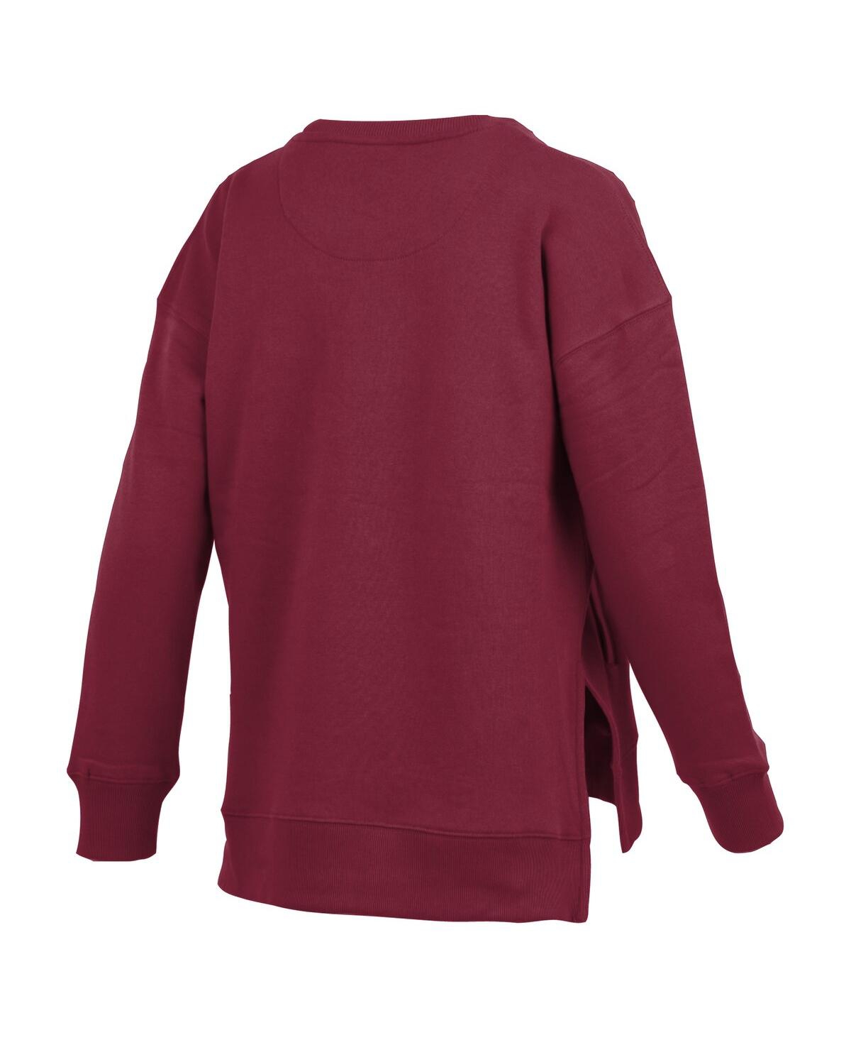 Pressbox Women's Garnet Florida State Seminoles Pocketed Arch Pullover Sweatshirt In Brown