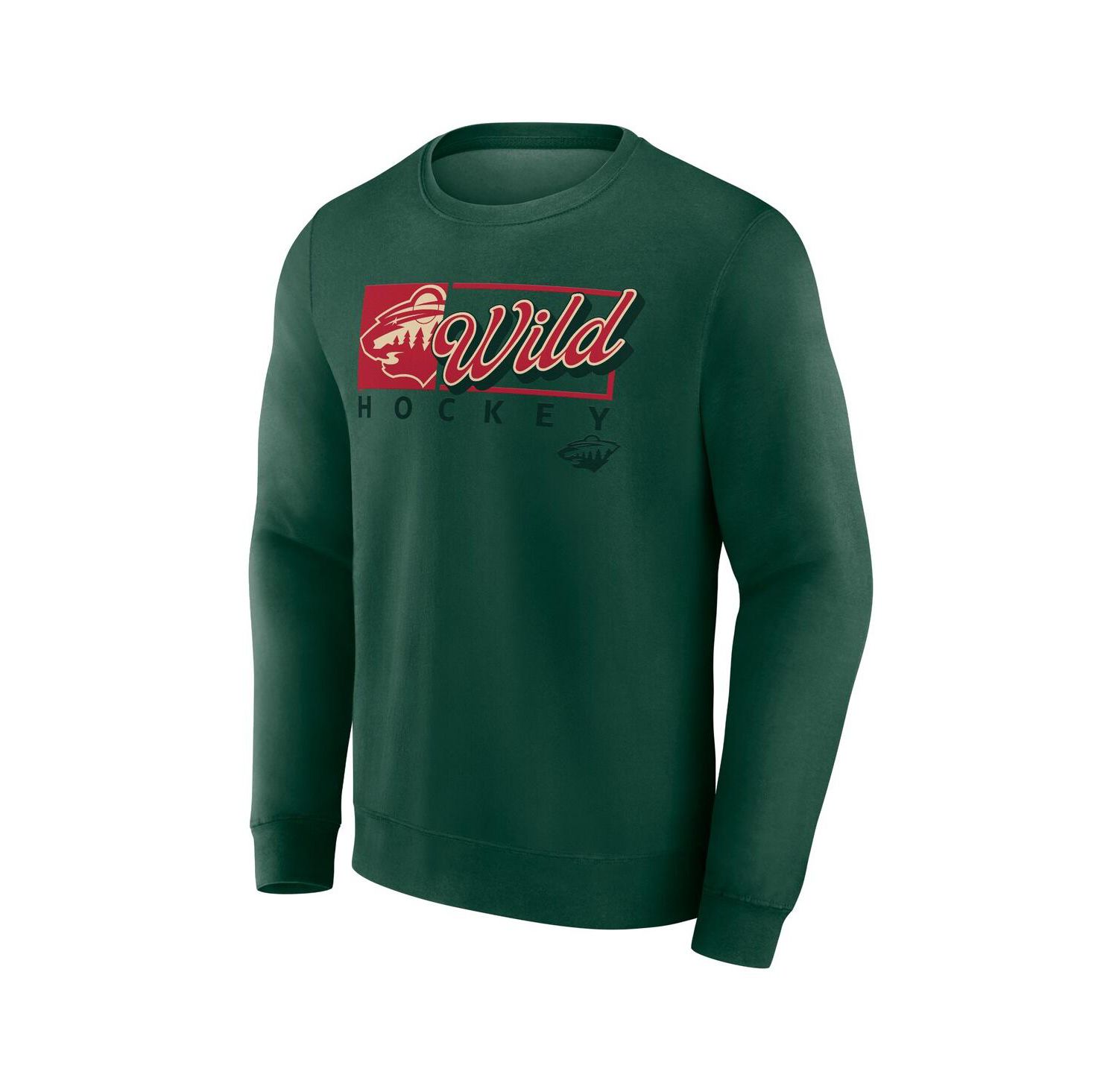 Men's Green Minnesota Wild Focus Fleece Pullover Sweatshirt