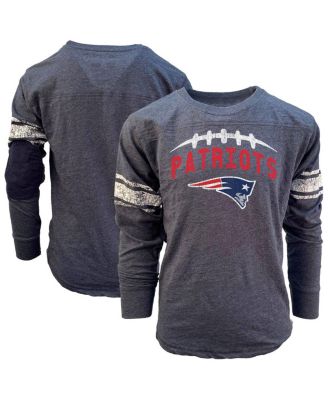 Wes & Willy - Big Boys and Girls Navy New England Patriots Football Long Sleeve T-Shirt