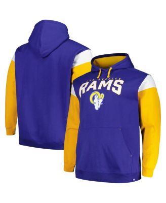 Profile - Men's Royal Los Angeles Rams Big Tall Trench Battle Pullover Hoodie