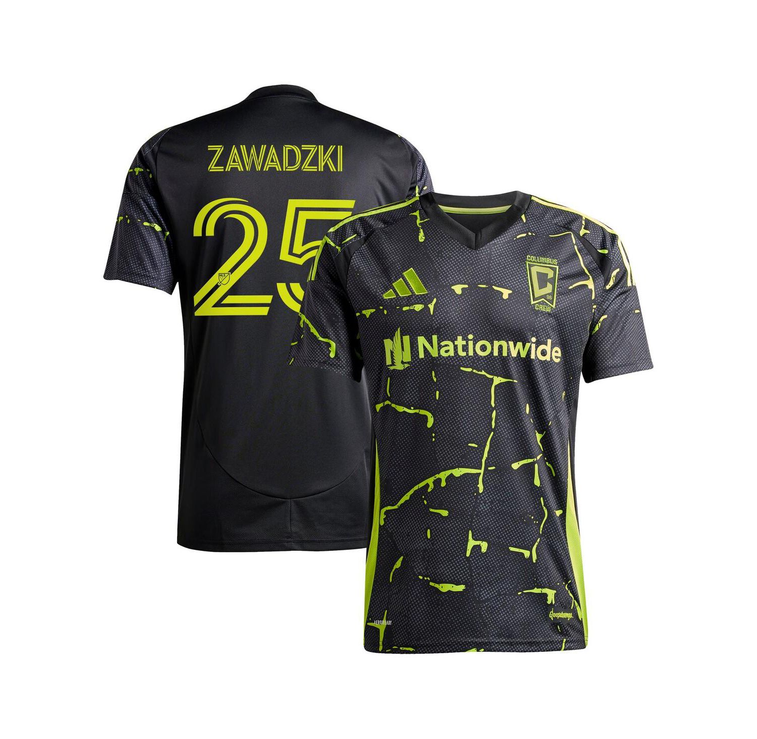Men's Sean Zawadzki Black Columbus Crew 2025 The Goosebumps Kit Replica Player Jersey