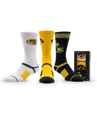 Strideline - Men's and Women's 3-Pack Iowa Hawkeyes Premium Knit Crew Socks
