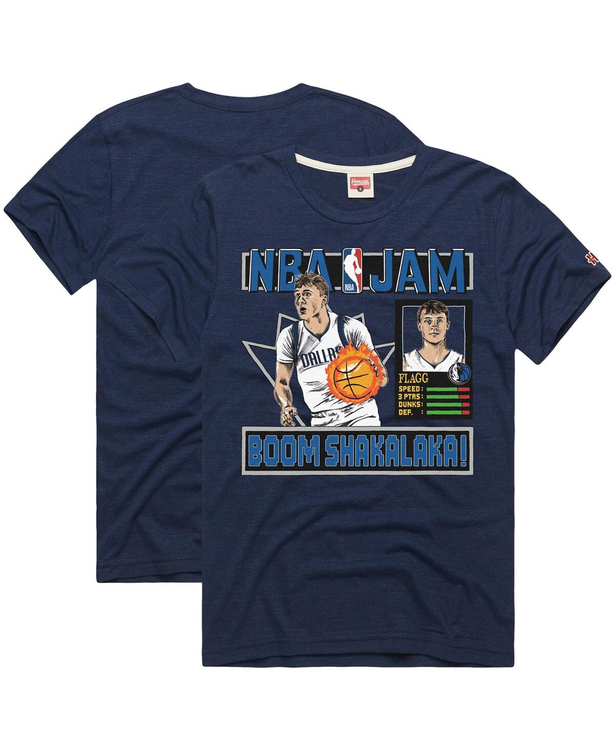 Homage Men's And Women's Cooper Flagg Navy Dallas Mavericks Nba Jam Tri-blend T-shirt In Black