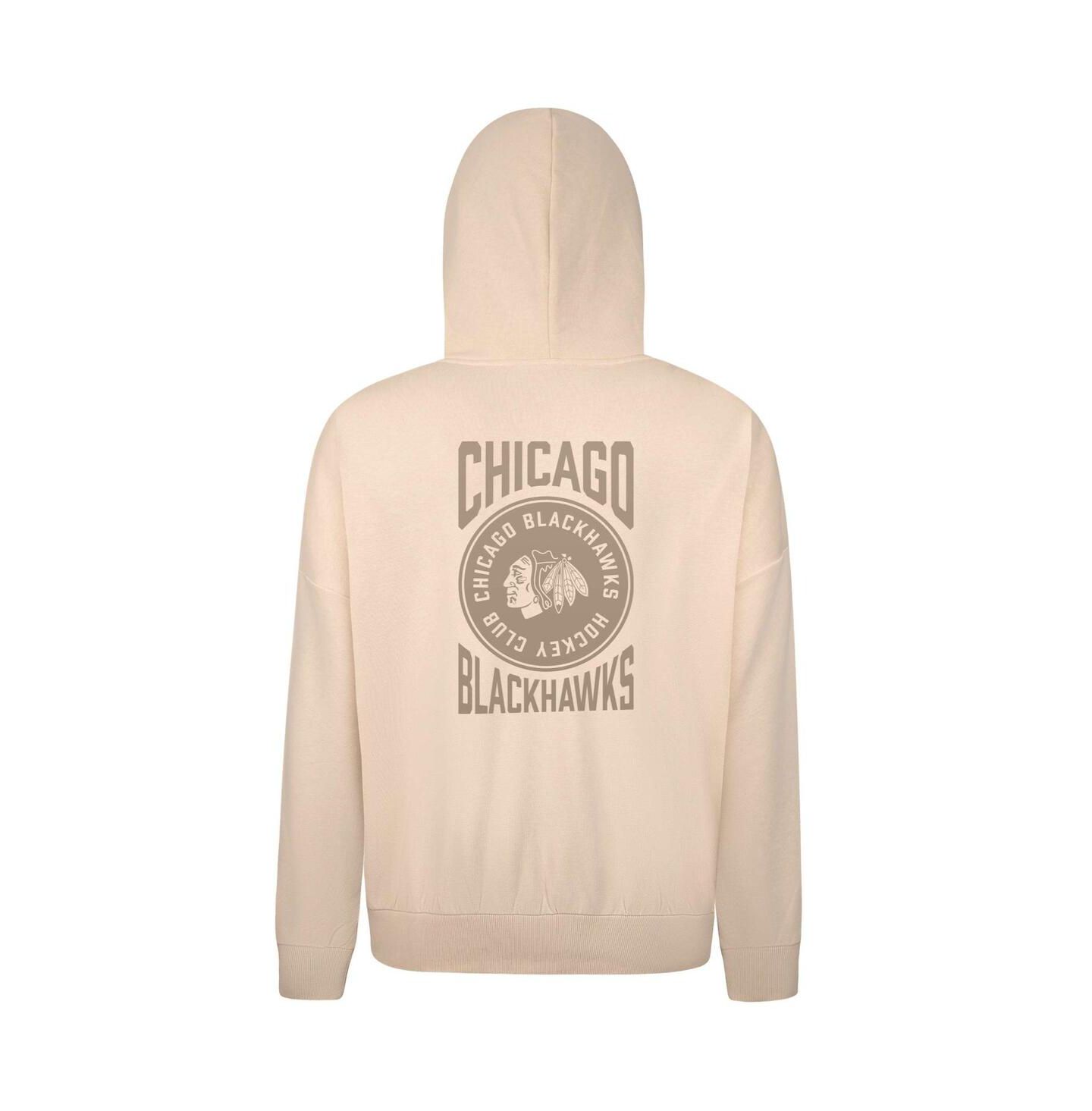 Мужское худи LevelWear Cream Chicago Blackhawks Contact Stamp Pullover — фото 2