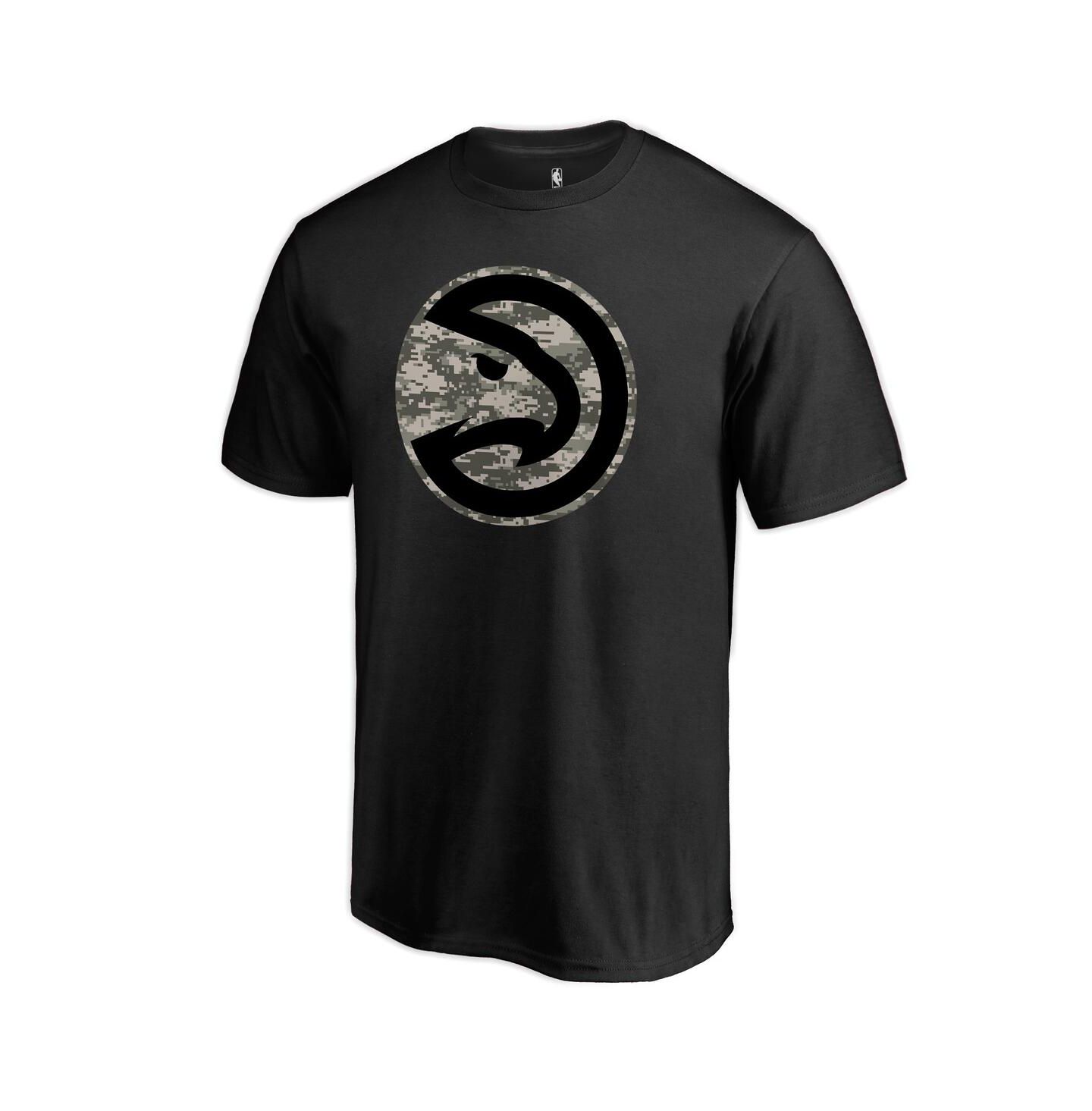 Мужская футболка Fanatics Mto Label Black Atlanta Hawks Cloak Camo — фото 1