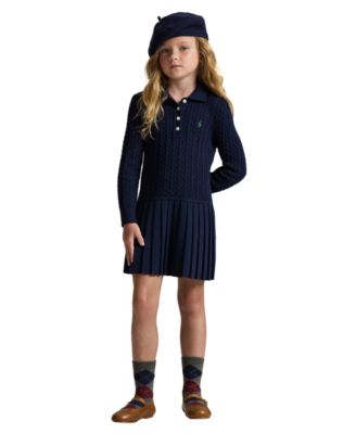 Girls' 2T-6X Mini-Cable Long Sleeves Sweater Dress